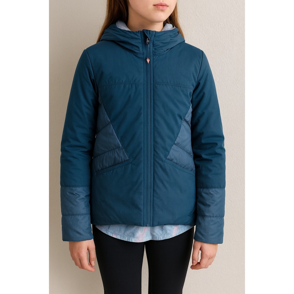 Ivivva Moonlight Shine reversible hooded puffer jacket girls 14 watercolor